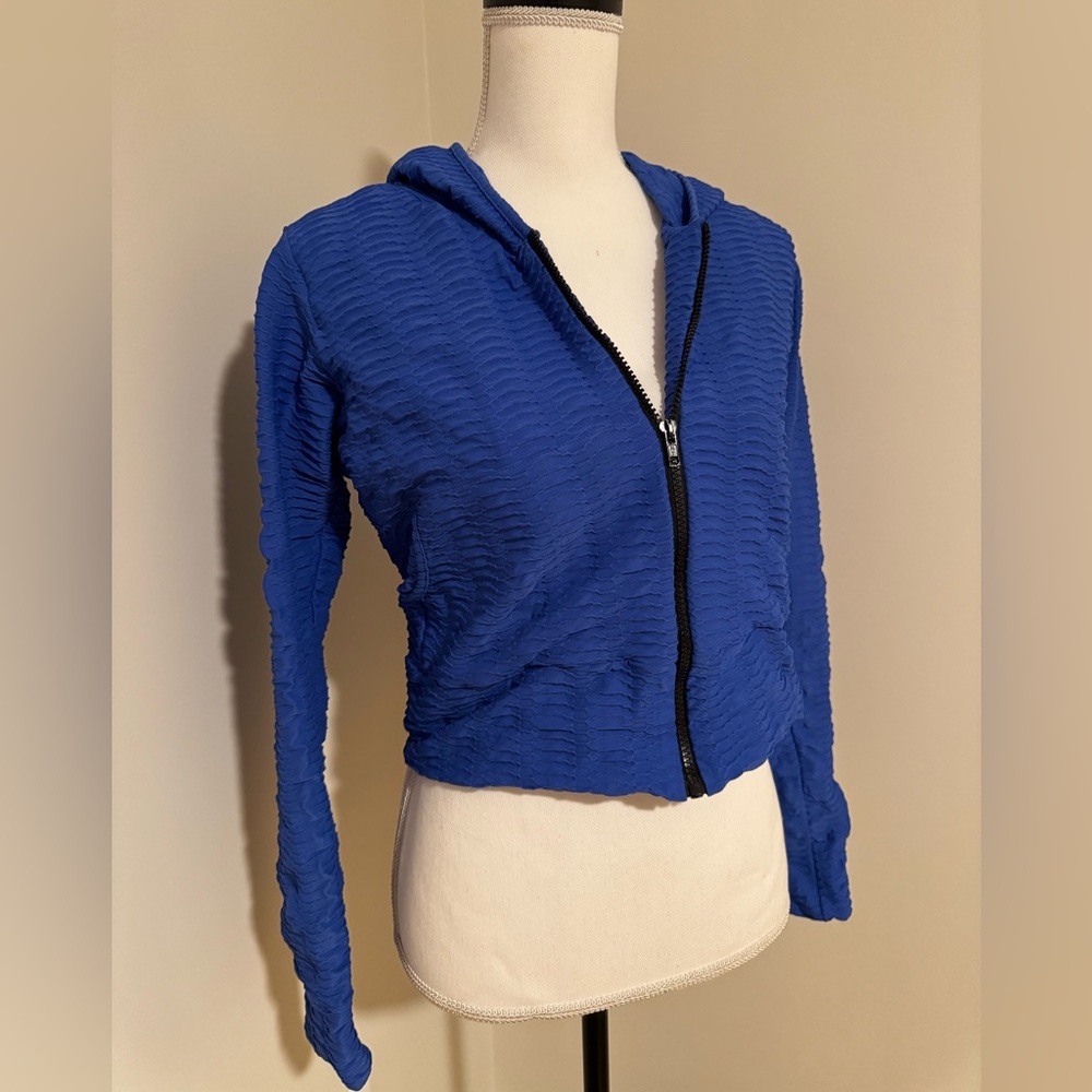 Booty by Brabants Cropped Zip-Up Hoodie - Royal Blue S/M